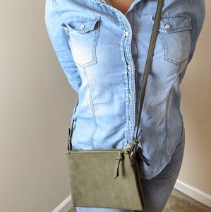 Suede crossbody